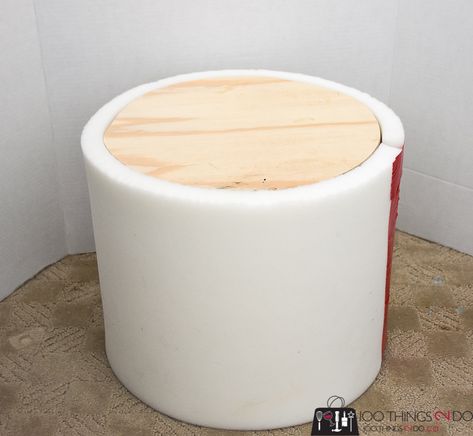 Make your own ottoman, DIY ottoman, DIY footstool, round foot stool, round ottoman, upholstered ottoman, upholstered footstool Diy Round Ottoman, Diy Pouffe, Pouf Ottoman Diy, Furniture Diy Ideas, Diy Footstool, Ottoman Diy, Small Round Ottoman, Diy Storage Ottoman, Diy Pouf