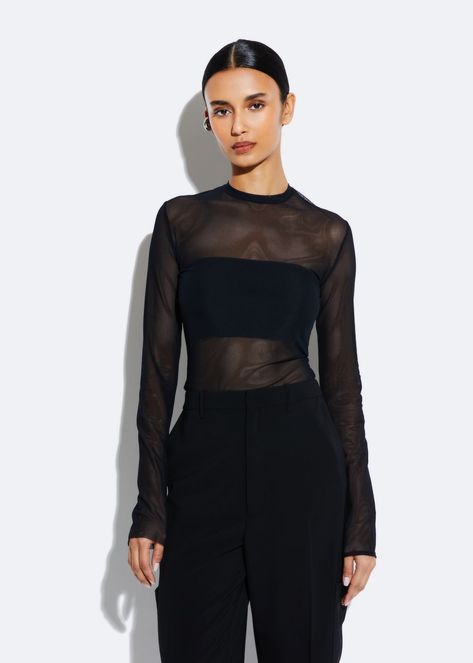 Black Longsleeve Outfit, Black Transparent Top Outfit, Sheer Black Top Outfit, Sheer Long Sleeve Top Outfit, Transparent Long Sleeve Top, Black Sheer Top Outfit, Black Mesh Top Outfit, Sheer Top Outfit, Silk Top Outfit