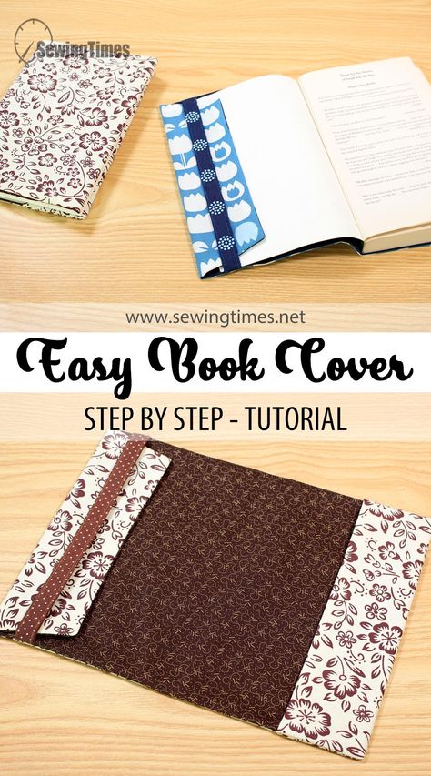 Paper Back Book Cover Diy, Fabric Cover Book Diy, Pattern For Book Cover, How To Sew A Journal Cover, Fabric Covers For Books, How To Put A Cover On A Book, Book Cover Sewing Pattern Free, Book Covers Sewing, Book Jacket Sewing Pattern