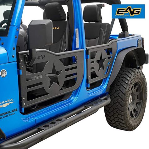 EAG 07-18 Jeep Wrangler JK 4 Door Only Military Star Tubular 4 Door with Side View Mirrors Jeep Wrangler Led Lights, Jeep Half Doors, Jeep Wrangler Upgrades, Jeep Wrangler Doors, Tube Doors, Best Jeep Wrangler, Jeep Doors, Military Star, Jimny Suzuki