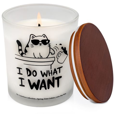 PRICES MAY VARY. CATS ARE TOO COOL FOR SCHOOL: This hilarious cat lover candle features a very chill feline that's going to knock that item off the counter no matter how much you beg him not to. Cat Lovers Gifts for Women and Cat Gifts for Cat Lovers Funny Cat Gifts SPA DAY ANYONE: Our cats can drive us crazy, but we always love them. Light this candle and relax from their antics as the Spring Time Cotton scent fills the air and refills your patience for your cute, clever, and cunning kitty. Cat Office Desk Decorations, Cat Lovers Gifts, Cat Bedroom, Cat Lovers Humor, Cat Dad Gifts, Gifts For Cat Lovers, Funny Candles, Cat Merchandise, Witch Decor