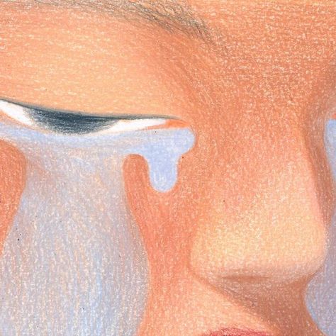 Jiayue Li on Instagram Tears Drawing, Pastel Illustration, Tears Art, Art Folder, Arte Sketchbook, November 9, Color Pencil Art, Illustrator Tutorials, Art Tutorial