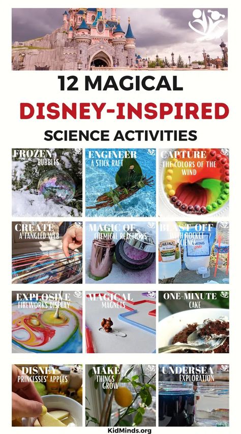 Science Experiments Inspired by the Magic of Disney | KidMinds Disney Science, Mom Quiz, Science Projects For Middle School, Science Printables, Disney Activities, Summer Camp Activities, Science Activities For Kids, Unit Studies, Preschool Science