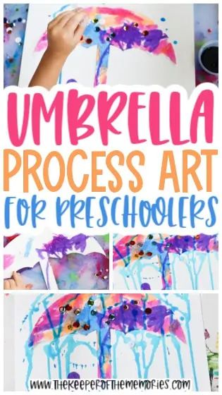 Practice visual arts and fine motor skills with your preschoolers while exploring the outdoors with this Umbrella Painting for Kids. Don't forget to add this fun painting for kids activity to your next nature preschool theme. #umbrella #painting #weather #water #rain #preschool #processart Weather Crafts Preschool, Weather Lesson Plans, Rain Crafts, Weather Activities Preschool, Welcome April, Nature Preschool, April Preschool, Weather Lessons, Umbrella Craft