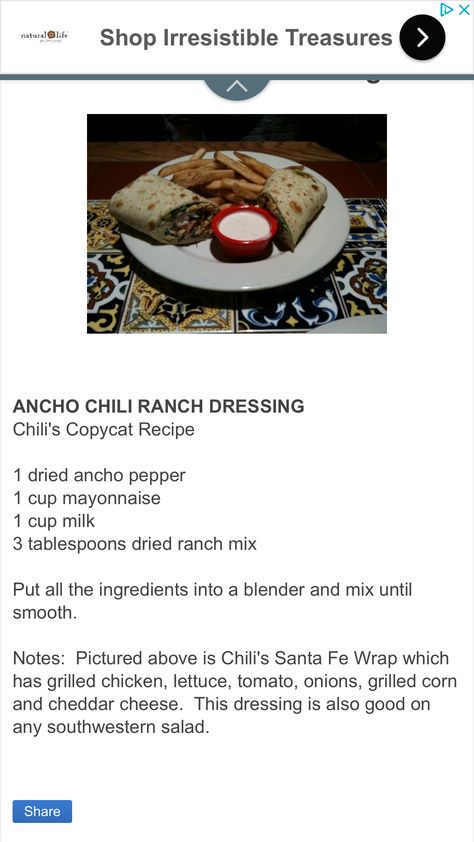 Chili's Ancho Ranch Dressing, Chili's Ancho Chile Ranch Sauce, Ancho Ranch Dressing, Chilis Copycat Recipes, Dry Ranch Mix, Frugal Cooking, Diy Mixes, Ranch Dressing Recipe, Ancho Chili