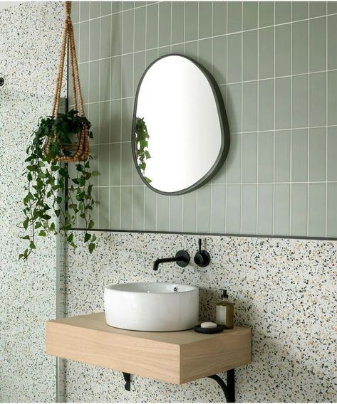 Sage Tile, Terrazzo Bathroom, Green Tile Bathroom, 3d Structure, Toilet Tiles, Topps Tiles, Fluted Glass, Toilet Room, Tile Trends