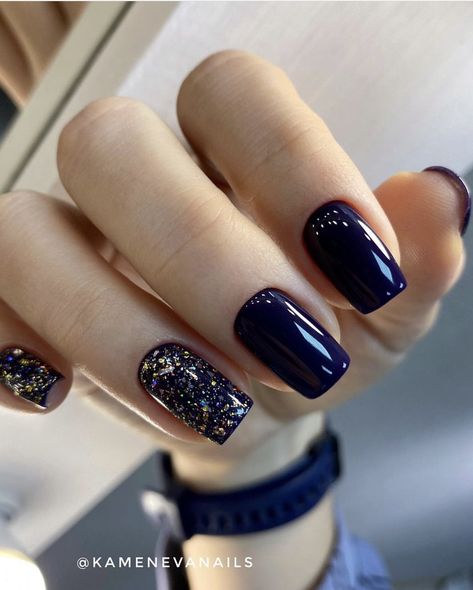 Nail Shapes Square, Navy Nails, Blue Glitter Nails, Navy Blue Nails, Sparkle Nails, Manicures Designs, Neon Nails, Prom Nails, Nailed It