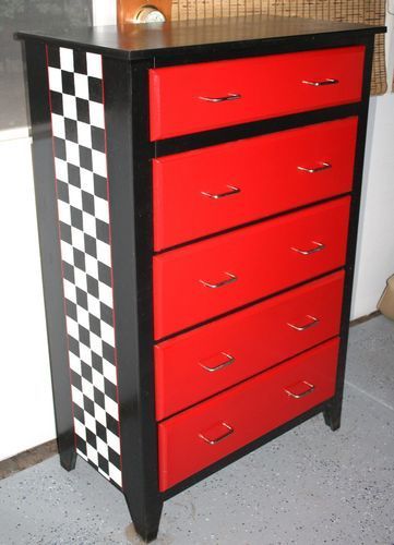 Car dresser Lightning Mcqueen Room, Toolbox Dresser, Nascar Room, Flag Storage, Race Car Bedroom, Boy Car Room, Cars Bedroom, Car Themed Rooms, Car Themed Bedrooms