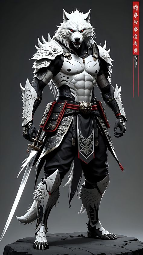 Wolf Knight Fantasy Art, Werewolf Armor, Black Panther Images, Dungeons And Dragons Races, Gi Joe Characters, Wolf Warriors, Warrior Concept Art, Dark Fantasy Artwork, Dragon Ball Painting