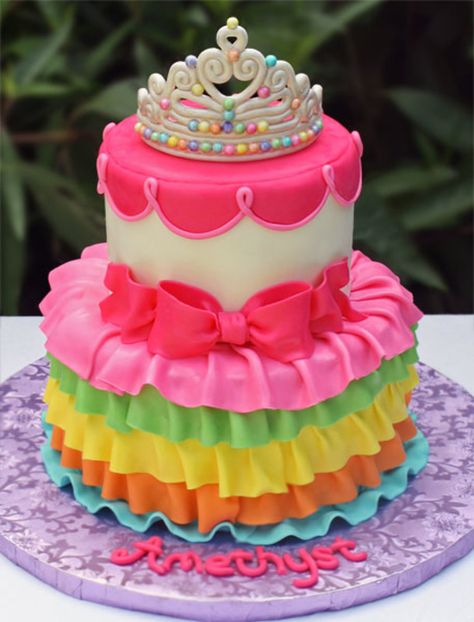 Rainbow Princess Cake  on Cake Central Banana Walnut Cake, Princess Birthday Cake, Princess Cake, Cake Images, Special Cake, Cake With Cream Cheese, Rainbow Cake, Fancy Cakes, Girl Cakes