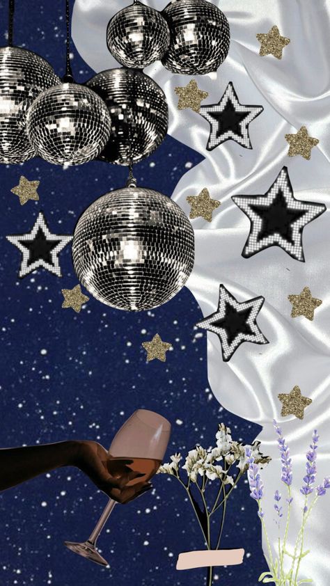 Nye Backgrounds, Fancy Aesthetic Wallpaper, Disco Ball Aesthetic Wallpaper, Disco Collage, Disco Ball Background, Disco Ball Wallpaper, Disco Ball Aesthetic, Malibu Nights, Rush Themes