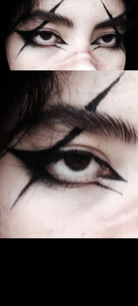 Eyeliner Idea, Maquillage Goth, Goth Eye Makeup, Punk Makeup, Cute Eye Makeup, Graphic Makeup, Swag Makeup, Male Makeup, Emo Makeup