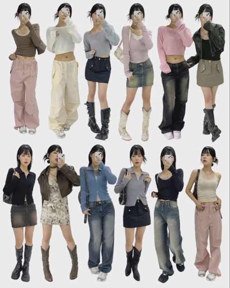 Asian Inspo Outfit, Acubi Y2k Fashion Outfit, Cute Acubi Fashion, Brown Acubi Outfit, Acubi Fits Aesthetic, Minimalist Y2k Outfits, Acubi Fashion Summer Outfit, Acubicore Outfits, August D Outfit Inspired