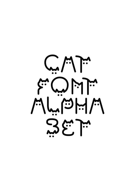 Animal Typography Design, Vegan Branding, Cat Typography, Cat Font, College Letters, Word Cat, Decorative Fonts, 3d Type, 타이포그래피 포스터 디자인