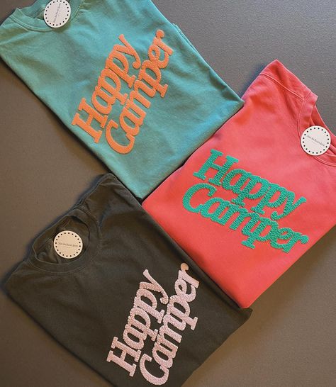 Puff designs are rolling out!!! Shop our Happy Camper design in our online store Puff Vinyl Shirt Ideas, Puff Design, Happy Camper Shirt, Camper Design, Camper Shirt, Happy Shirt, Cute Shirt Designs, Vinyl Shirts, Graphic Tee Design