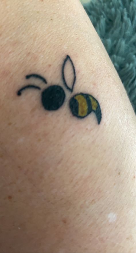 Bumble Bee Semi Colon Tattoo, Bumble Bee Semicolon, Semi-colon Tattoo Bee, Animal Semi Colon Tattoos, Simple Recovery Tattoos, Bee Semi Colon, Semi-colon Tattoo Unique Small, Bumble Bee Semicolon Tattoo, Minimalist Butterfly Semicolon Tattoo