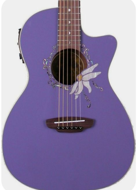 Purple Electric Guitar, Purple Guitar, Custom Acoustic Guitars, Modern Family House, Dangerous Woman Tour, Guitar Chords And Lyrics, Guitar Obsession, Guitar Painting, Cool Electric Guitars