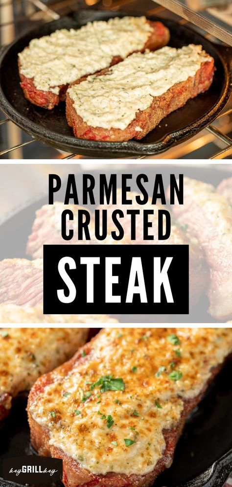 Parmesan Crusted Steak, Crusted Steak, Good Steak Recipes, Steak Dinner Recipes, Meat Markets, Parmesan Crusted, Grilled Steak, Beef Dinner, Steak Recipes