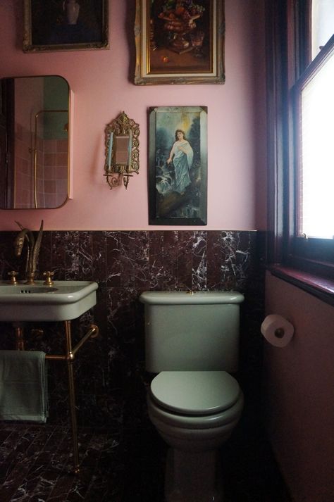 Red Tile Bathroom, Tiny Bath, Red Bathroom, Welcome To My House, Elegant Hotel, Upstairs Bathrooms, Pink Bathroom, Dream Bathrooms, Apartment Inspiration