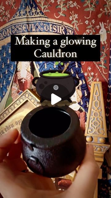 ✨Bridget M✨ on Instagram: "I linked some of these cauldrons on my TikTok @clevergirlpotter just see the cauldron diy post. #fyp #cauldron #diy #halloween #harrypotter #crafts" Halloween Cauldron Ideas, Diy Mini Cauldron, Cauldron Ideas, Cauldron With Ornament Bubbles, Diy Glowing Cauldron, Witch’s Cauldron, Miniature Cauldron, Halloween Cauldron, The Cauldron