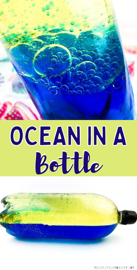 Sensory Bottles Oil And Water, Water Gel Candles, Ocean Experiments For Preschool, Diy Oil And Water Sensory Bottle, Easy Summer Science Experiments For Kids, Oil Water Experiment, Oil And Water Experiments For Kids, Ocean Themed Science Experiments, Water Ideas For Kids