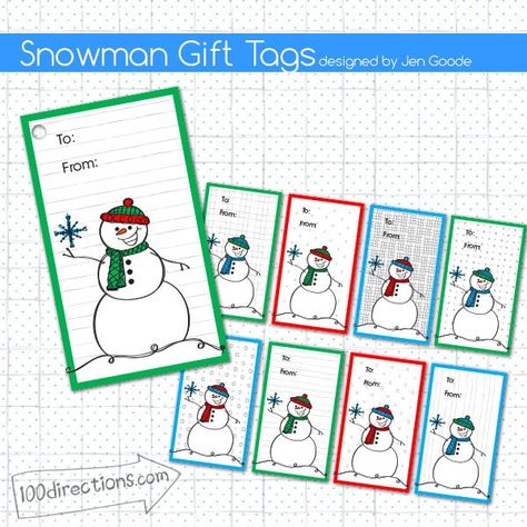 Free printable Snowman gift tags by Jen Goode for your Christmas gifts!  #christmas #diy #doityourself #crafter #diyideas #craft #crafting  #art #artsy  #freeprintable #printable #printables Snowman Coloring Page, Free Holiday Gift Tags, Snowman Gift Tags, Snowman Activity, Snowman Printable, Free Christmas Tags, Snowman Coloring, Free Printable Christmas Gift Tags, Snowman Tags