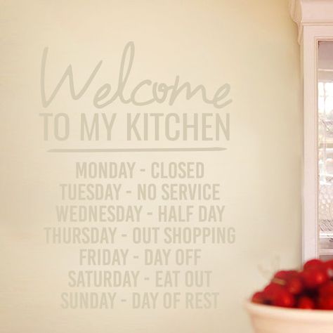 Found it at Wayfair - "Welcome to My Kitchen" Wall Decal Welcome To My Kitchen, Bible Wall Decals, Heart Wall Decal, Large Wall Decals, Family Wall Decals, Kitchen Wall Decals, Bible Verse Wall Decals, Memory Wall, Butterfly Wall Decals