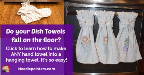 Learn how to make any hand towel into a hanging towel by adding Kam snaps. This is a simple no sewing required way to convert a towel into a hanging towel. Kitchen Towels Diy, Kitchen Towels Crafts, Kitchen Towels Hanging, Kam Snaps, Rug Tutorial, Diy Towels, Fidget Quilt, Decorative Kitchen Towels, Placemats Patterns