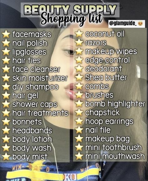 Things To Get From The Beauty Supply, Selfcare Shopping List, Baddie Essentials List, Baddie Shopping, Names For Girlfriend, Amber Diamond, Makeup Shopping List, Selfcare Tips