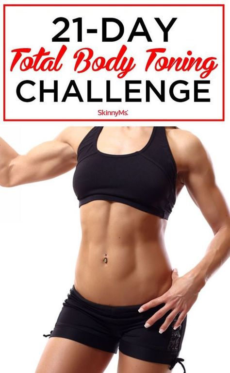 Take the 21-Day Total Body Toning Challenge! -skinnyms -totalbody -workoutTake the 21-Day Total B Toning Challenge, Tone Body Workout, Total Body Toning, Body Toning, Workout Bauch, Toning Workouts, Fitness Challenge, Total Body Workout, Body Fitness