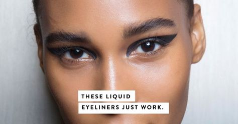 We've rounded up the best liquid eyeliners and eyeliner pens for creating straight lines and feline flicks. Winged eye liner's never been easier! Winged Liner Makeup, Winged Eye, Round Eyes, Winged Liner, Eyeliner Pen, Straight Lines, Liquid Eyeliner, Feline, Eyeliner