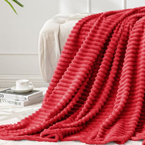 PRICES MAY VARY. 【Premium Fleece Blanket】: BEDELITE fleece blankets are made from 100% microfiber polyester and brushed to create extra softness on both sides. The excellent stripe pattern with 3D touching offers you amazing senses and super warmth, while lightweight blankets keep you from breaking out in a sweat. 【Aesthetic Room Decor】: Luxury 3D ribbed stripes jacquard pattern endows this plush throw blanket aesthetic and decorative. With the clear texture design and multiple colors to choose Spring Blanket, Fuzzy Throw Blanket, Brown Blanket, Pink Throw Blanket, Red Throw Blanket, Blankets For Winter, Small Blanket, Throw Blanket Gift, Fall Blanket