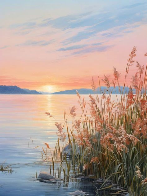 Paint Beach, Simple Background Design, Sunrise Drawing, Soothing Images, Fantasy Settings, Plant Inspiration, Landscape Architecture Plan, Beach Art Painting, Norfolk Broads