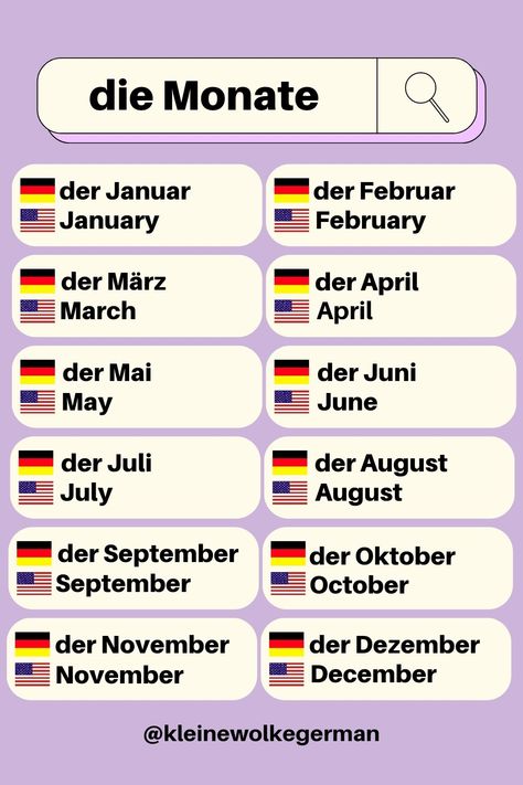 Die Monate: the months - aylar, Deutsch lernen, Learn German, German Vocabulary beginner, German Vocabulary Pictures, German Vocabulary List, Almanca Öğrenme ,Almanca kelime listesi, Almani , language, how to learn language, Alemán, Allemand, Tedesco Months In German, How To Learn German, German Vocabulary List, German Verb Conjugation, Cute French Words, German Phrases Learning, Grammar Notes, German Vocabulary, Study German