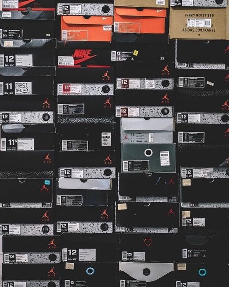 Boxes on boxes Sneaker Head, Nike Logo, Nike