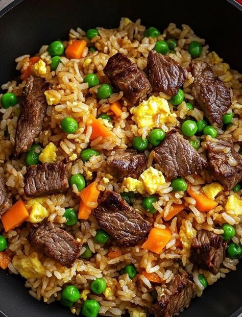 Recipes For Stir Fry Beef, Blackstone Steak Fried Rice, Easy Steak Fried Rice, Steak Bowls With Rice, Corned Beef Fried Rice, Beef Fried Rice Recipe Chinese, Fries Rice Recipe Chinese, Steak With Rice Recipes, Bbq Fried Rice