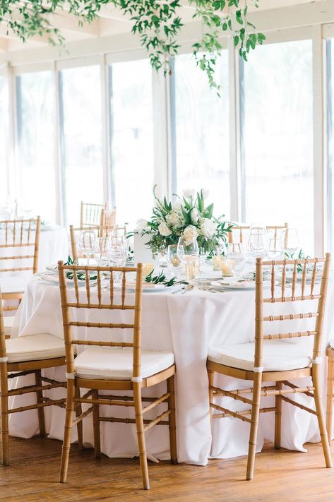 Chivari Chairs Wedding, Chiavari Chairs Wedding, Moss Centerpieces, Chairs Wedding, Chivari Chairs, Colorful Flowers Arrangements, Gold Chiavari Chairs, Painted Globe, Greenery Centerpiece