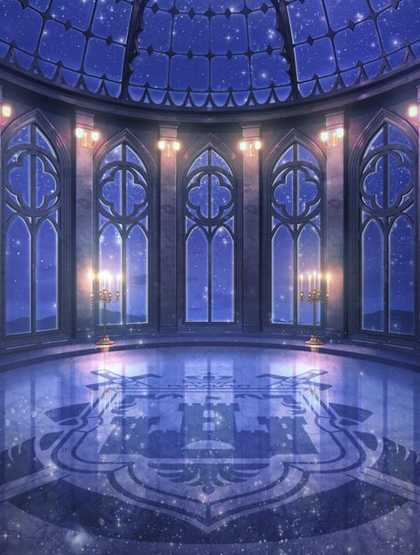 Ikemen Prince | Background | Obsidian Dance Hall - Night Time Yule Ball Background, Blue Ballroom Aesthetic, Inside A Castle Aesthetic, Palace Background Gacha, Fantasy Castle Background, Gacha Ballroom Background, Gacha Background Castle Inside, Ikemen Prince Background, Castle Hallway Background