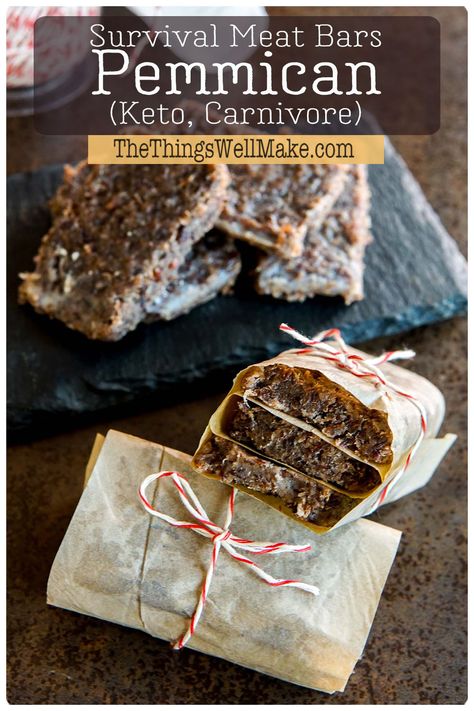 Need a high-energy snack that lasts? Try pemmican, the ultimate snack and survival bar. Learn about its origins, nutritional value, and why it's a must-have for outdoor enthusiasts. #carnivorediet #pemmican #survivalfood #meatbars Diy Carnivore Bars, Carnivore Bar Recipe, Carnivore Jerky Recipe, Pemmican Recipe How To Make, Carnivore Camping Food, Carnivore Snacks On The Go, Carnivore Bars, Carnivore Benefits, Camping Cooking Ideas