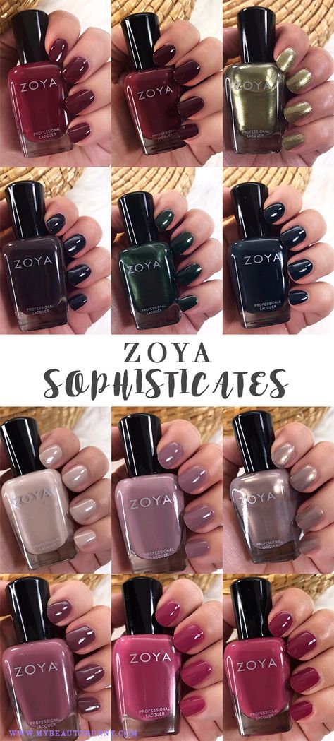 Zoya Sophisticates Collection Swatches and Review - cruelty free and vegan nail polish Best Zoya Nail Polish Colors, Zoya Nail Polish Swatches, Zoya Swatches, Zoya Nail Polish Colors, Best Nail Polish Brands, Toxic Makeup, Cage Decor, Cruelty Free Nail Polish, Nail Polish Swatches