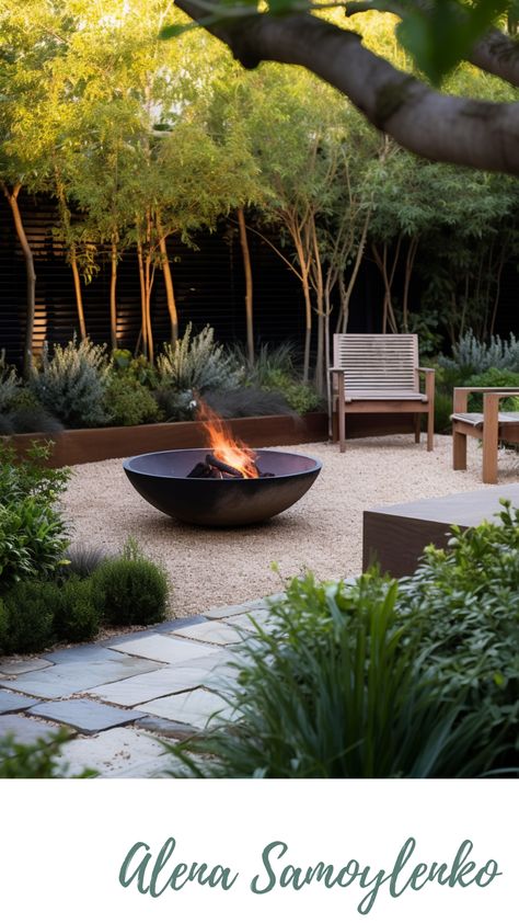 Backyard Bark Landscaping Ideas, Creating A Garden, Fire Pit Ideas, Cozy Backyard, Garden Fire Pit, Have Inspiration, Backyard Fire, Backyard Garden Design, Hus Inspiration