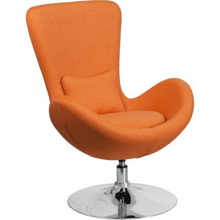 Flash Furniture Fabric Egg Series Reception-Lounge-Side Chair Multiple Colors, Orange Stylish Accent Chairs, Contemporary Seating, Contemporary Accent Chair, Fabric Accent Chair, Ikea Chair, Reception Chair, Style Lounge, Eames Chairs, Swivel Accent Chair