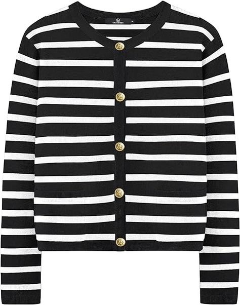 LILLUSORY Women's Striped Cardigan Sweaters Fall Oufits Clothes Fashion Trendy Long Sleeve Tops Casual Knit Tweed Jackets at Amazon Women’s Clothing store Elegant Sweater, Knitting Women Cardigan, Cardigan Sweaters, Long Sleeve Tops Casual, Coat Outfits, Cardigan Sweaters For Women, Cardigan Fashion, Solid Clothes, Womens Cardigan