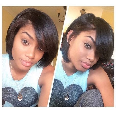 Short Bob Hairstyles for Black Women Dark Hairstyles, Makeup Tip, Hair Pixie, Relaxed Hair, Popular Hairstyles, Short Bob Hairstyles, Bobs Haircuts, Pixie Cut, Black Women Hairstyles