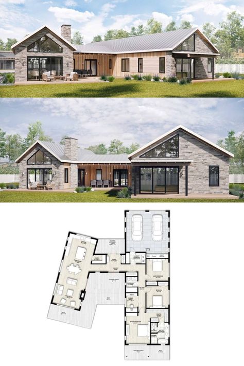 House Plans Ireland | Truoba 821
1990 sq/ft     3 Bed     2 Bath U Shaped House Plans, House Plans Ireland, U Shaped Houses, Small Modern House Plans, Casas The Sims 4, Home Design Floor Plans, Sims House Plans, House Construction Plan, House Layout Plans