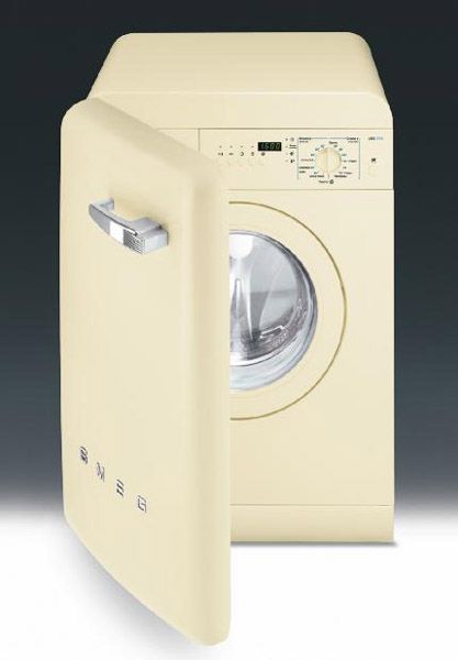 Washing Machine for Small Spaces, Modern Space Saving Home Appliances From Smeg Tiny House Appliances, Small Washing Machine, Orthodontic Appliances, Loft Plan, Retro Appliances, Vintage Appliances, Mini Washing Machine, Diy Cabinets, Laundry Room Design