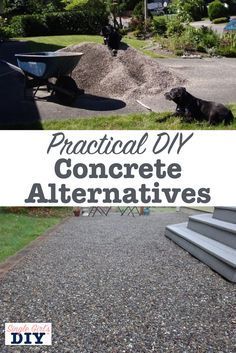 If you want to create a beautiful patio or driveway, without the expense or environmental impact of concrete, try one of these concrete alternatives. I have researched multiple products, and even used one myself on my own DIY backyard makeover. Concrete Alternatives, Diy Backyard Makeover, Diy Concrete Patio, Diy Driveway, Concrete Patio Makeover, Concrete Patios, Cheap Patio, Driveway Landscaping, Patio Flooring