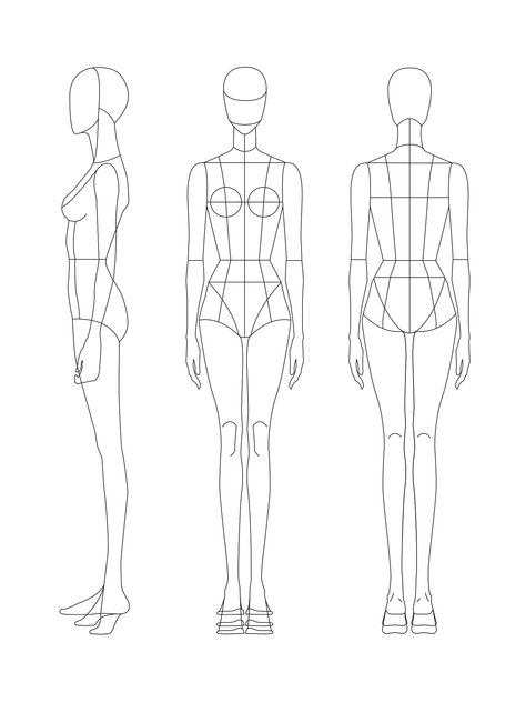 Female Croquis, Fashion Sketch Template, Croquis Fashion, Fashion Figure Templates, Fashion Model Sketch, Body Template, Drawing Female Body, Fashion Design Books, Fashion Figure Drawing