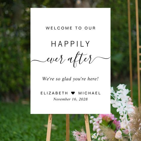 "Add the perfect touch to your wedding decor with our charming 'Happily Ever After' signs. Made with love to help you create unforgettable memories on your special day. #weddingsigns #happilyeverafter #weddingdecor #rusticwedding #vintagewedding #bridaldecor #weddinginspiration #hitchedforlife #foreverlove #idoandforever" After Party Wedding, Small Private Wedding, Happily Ever After Party, Ever After Party, Party Wedding Reception, Happily Ever After Wedding, Ever After Wedding, Elopement Party, Wedding Reception Design