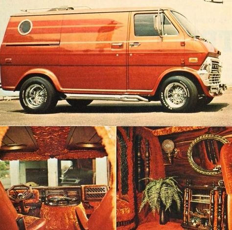 Van Cartoon, Rv Vans, 70s Van, Vintage Rv, Ford Van, Van Home, Van Interior, Cool Vans, Custom Vans